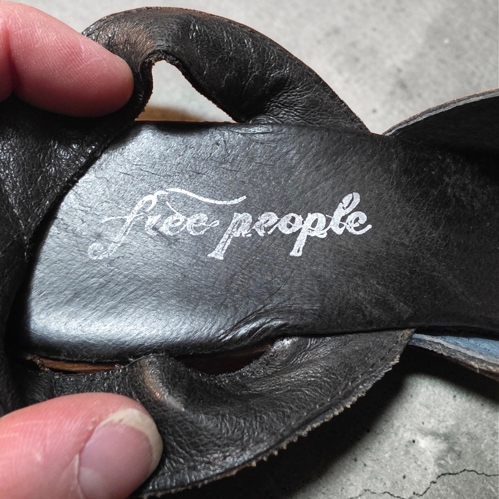 Free People Orion Blue Leather Platform Sandals - Picture 5 of 6